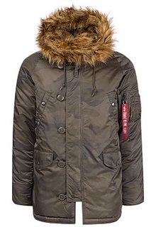 Утепленная куртка с отделкой из искусственного меха Alpha Industries