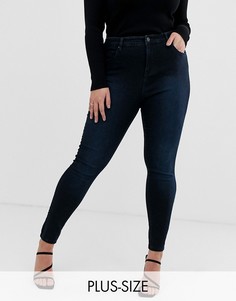 Темно-синие облегающие джинсы с завышенной талией Simply Be Lucy-Синий