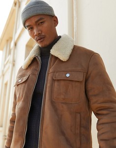 Коричневая куртка в ковбойском стиле ASOS DESIGN-Светло-коричневый