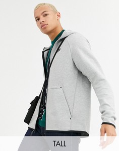 Серый худи на молнии Nike Tall Tech-Черный