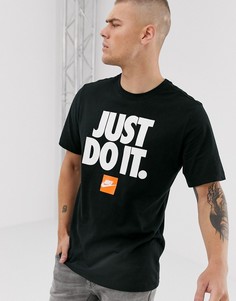 Черная футболка Nike - Just Do It-Черный
