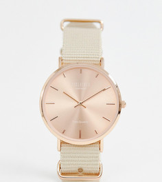 Часы с бежевым парусиновым ремешком Reclaimed Vintage Inspired эксклюзивно для ASOS - 36 мм-Бежевый