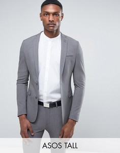 Серый супероблегающий пиджак ASOS TALL