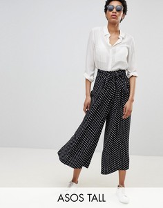 Кюлоты в горошек с поясом ASOS DESIGN Tall-Мульти