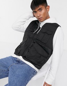 Черный стеганый жилет ASOS DESIGN