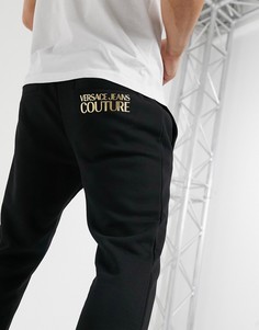 Черные джоггеры скинни с логотипом сзади Versace Jeans Couture-Черный