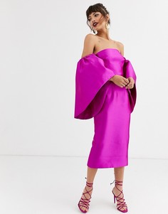 Платье миди с эффектными рукавами ASOS EDITION-Фиолетовый