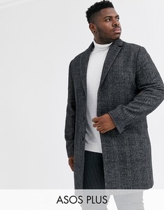 Серое пальто с добавлением шерсти ASOS DESIGN Plus-Серый
