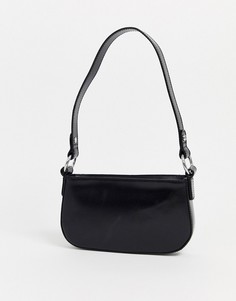 Кожаная сумка на плечо в стиле 90-х ASOS DESIGN-Черный