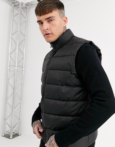 Черный дутый жилет ASOS DESIGN