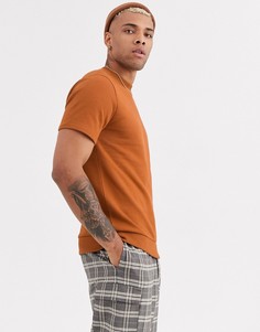 Коричневый свитшот с короткими рукавами ASOS DESIGN