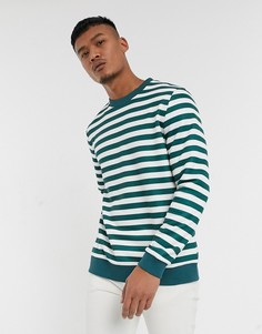 Свитшот в зеленую и белую горизонтальную полоску ASOS DESIGN-Зеленый