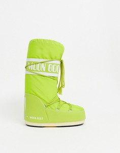 Нейлоновые горнолыжные ботинки неонового зеленого цвета Moon Boot-Зеленый