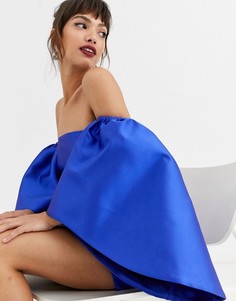 Структурированное платье мини с объемными рукавами ASOS EDITION-Синий
