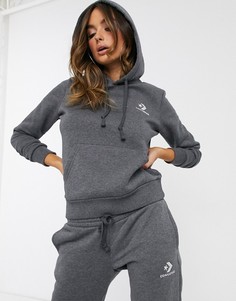 Худи серого цвета с вышивкой Converse-Серый