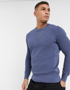 Темно-синий классический джемпер с логотипом Tommy Hilfiger