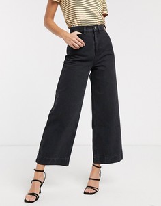 Широкие черные джинсы с завышенной талией ASOS DESIGN-Черный