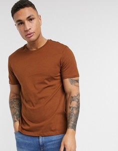 Светло-коричневая футболка Burton Menswear-Коричневый