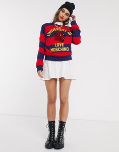 Свитшот в полоску с тигром Love Moschino-Красный