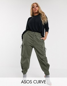 Брюки в стиле милитари ASOS DESIGN Curve-Зеленый