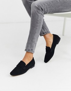 Черные замшевые лоферы ASOS DESIGN-Черный