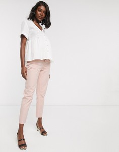 Розовые джинсы в винтажном стиле со вставкой для животика ASOS DESIGN Maternity-Розовый