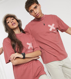Розовая футболка с логотипом COLLUSION Unisex-Розовый
