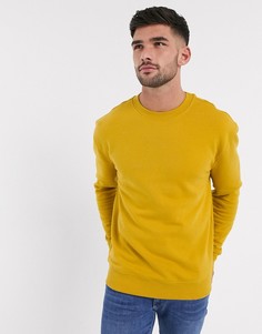 Желтый свободный свитшот с круглым вырезом New Look
