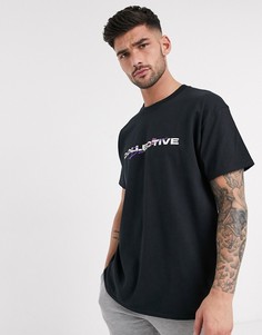 Черная свободная футболка с принтом New Look-Черный