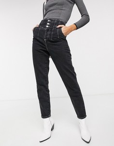 Черные джинсы в винтажном стиле Topshop-Черный