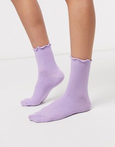 Лавандовые носки с рюшами ASOS DESIGN-Фиолетовый