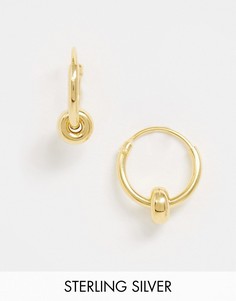 Серьги из позолоченного серебра с подвесками ASOS DESIGN-Золотой