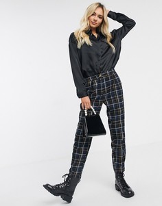 Брюки в синюю клетку New Look-Синий