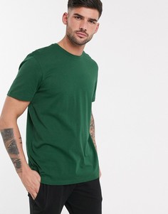 Темно-зеленая футболка с круглым вырезом New Look-Зеленый