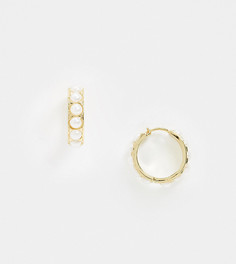 Позолоченные серьги-кольца в стиле хагги Reclaimed Vintage inspired-Золотой