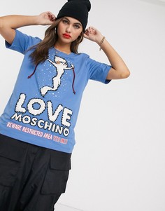 Футболка с логотипом Love Moschino-Синий