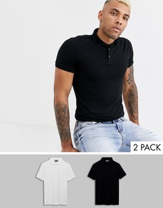 Набор из 2 облегающих трикотажных поло из органического хлопка ASOS DESIGN - Скидка-Мульти