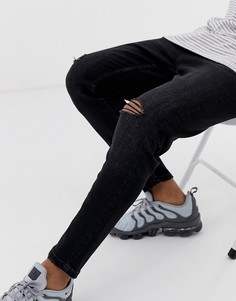 Черные джинсы-морковки Bershka Join Life-Черный