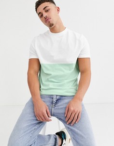 Футболка из органического хлопка с контрастной вставкой ASOS DESIGN-Серый
