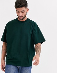 Зеленая oversize-футболка с круглым вырезом ASOS DESIGN-Зеленый