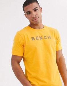 Золотисто-желтая oversize-футболка с принтом Bench-Желтый