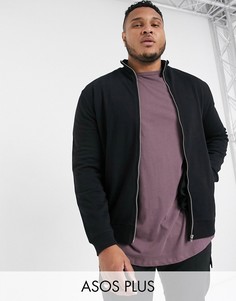 Черная трикотажная спортивная куртка ASOS DESIGN Plus-Черный