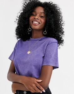 Футболка с эффектом кислотной стирки ASOS DESIGN-Фиолетовый