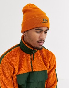 Оранжевая шапка-бини с логотипом хаки Helly Hansen-Оранжевый