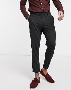 Узкие брюки с молниями на нижней кромке Selected Homme-Черный