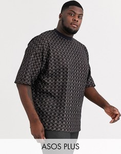 Oversize-футболка с разрезами по бокам ASOS DESIGN Plus-Черный