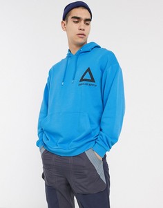 Oversize-худи ярко-синего цвета с принтом ASOS DESIGN-Синий