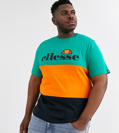 Зеленая футболка в стиле колор блок ellesse Plus Larancia эксклюзивно для ASOS-Зеленый