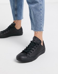 Черные кожаные кроссовки Converse Chuck Taylor All Star Ox-Черный