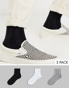 3 пары спортивных носков с махровыми полосками ASOS DESIGN-Мульти